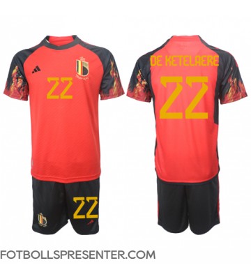 Belgien Charles De Ketelaere #22 Hemmatröja Barn VM 2022 Kortärmad (+ korta byxor)